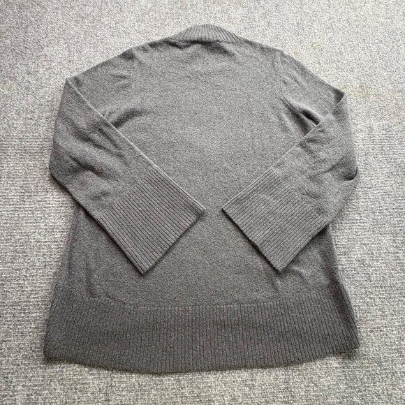 LOFT Sweater Womens L Gray Long Wide Sleeves Mock Neck Tunic Jumper Cozy Comfy - Picture 5 of 11